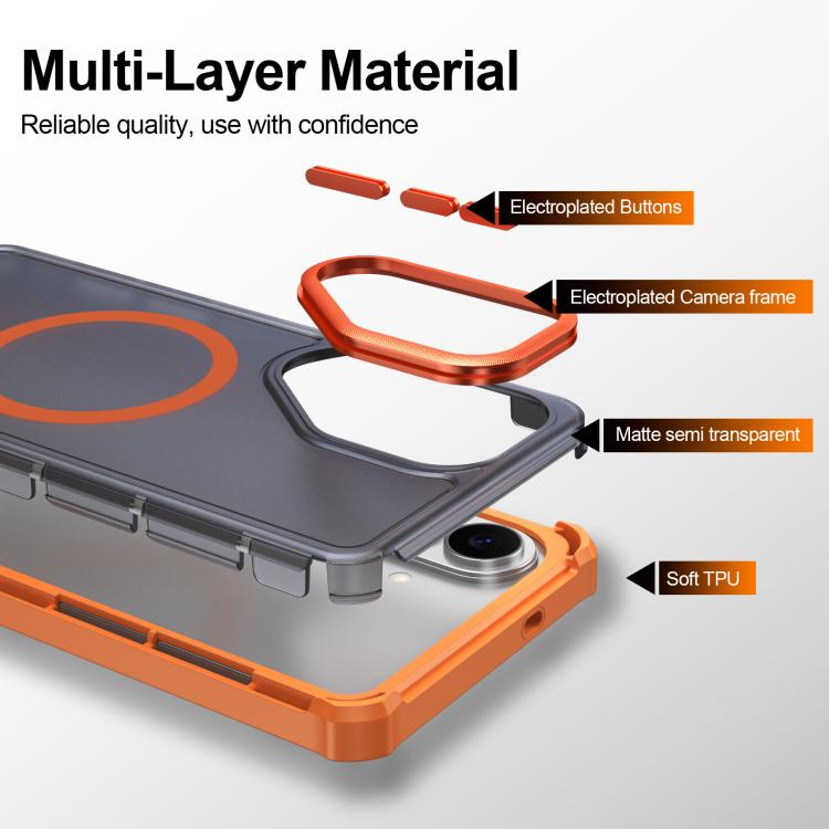 For Samsung Galaxy S26 5G Skin Feel Semi-transparent Frosted Magnetic Four-Corner Shockproof Phone Case