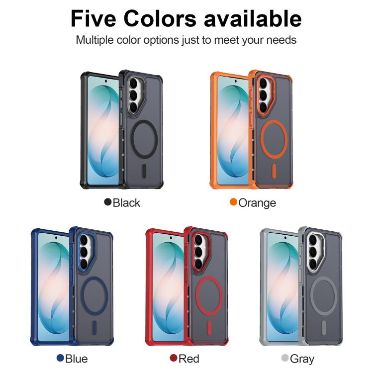 For Samsung Galaxy S26 5G Skin Feel Semi-transparent Frosted Magnetic Four-Corner Shockproof Phone Case