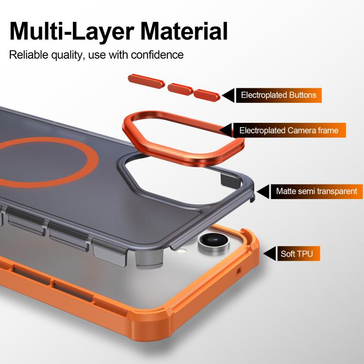 For Samsung Galaxy S23 FE 5G Skin Feel Semi-transparent Frosted Magnetic Four-Corner Shockproof Phone Case
