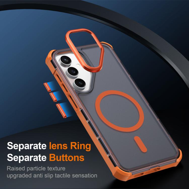 For Samsung Galaxy S23+ 5G Skin Feel Semi-transparent Frosted Magnetic Four-Corner Shockproof Phone Case
