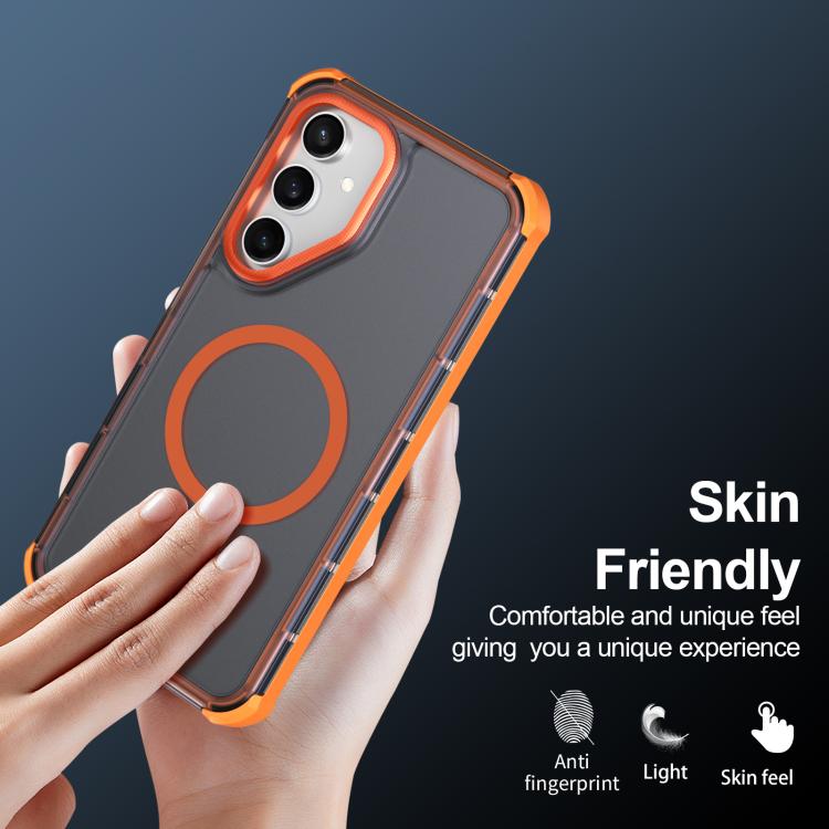 For Samsung Galaxy S23+ 5G Skin Feel Semi-transparent Frosted Magnetic Four-Corner Shockproof Phone Case