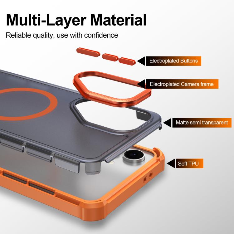 For Samsung Galaxy S24 5G Skin Feel Semi-transparent Frosted Magnetic Four-Corner Shockproof Phone Case