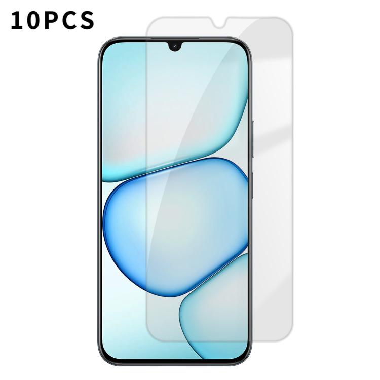 For Realme C100 5G Kalebol 10pcs High-Aluminum Semi-Screen Anti-Fingerprint HD Tempered Glass Film