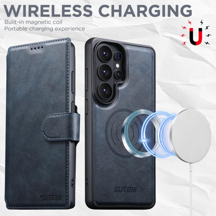 For Samsung Galaxy S24 Ultra 5G Suteni Q05S5 3-in-1 Detachable Bottle Opener Card Bag Magnetic Cowhide Vegan Leather Phone Case