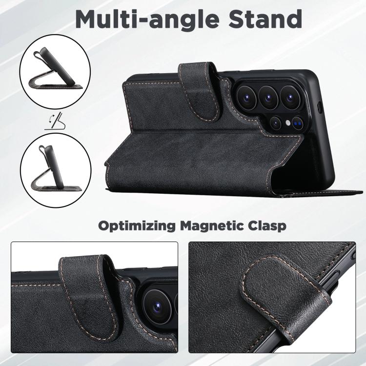 For Samsung Galaxy S22 Ultra 5G Suteni Q05S5 3-in-1 Detachable Bottle Opener Card Bag Magnetic Cowhide Vegan Leather Phone Case