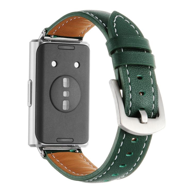 For Huawei Band 11 / Band 11 Pro Plain Genuine Leather Watch Band