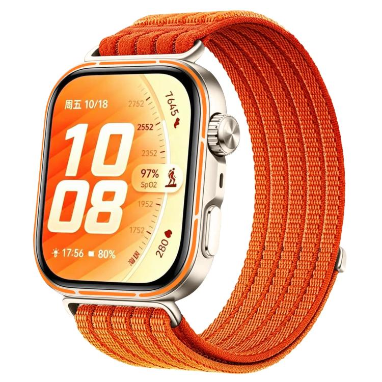 For Huawei Watch Fit 5 / Fit 5 Pro Cloud-Feel Breathable Nylon Woven Metal Head Watch Band