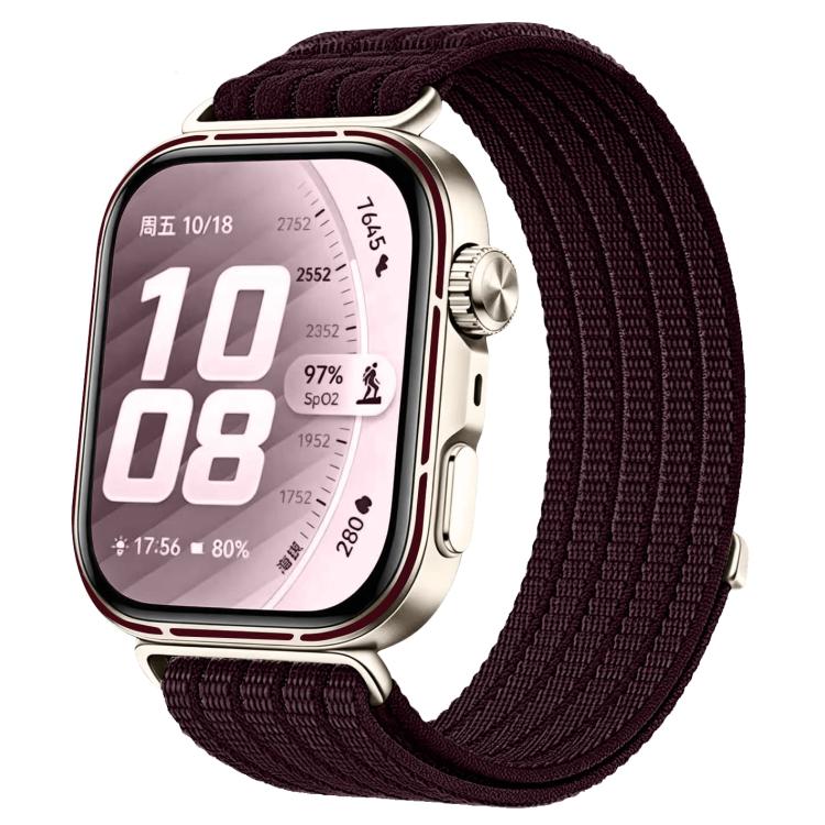For Huawei Watch Fit 5 / Fit 5 Pro Cloud-Feel Breathable Nylon Woven Metal Head Watch Band