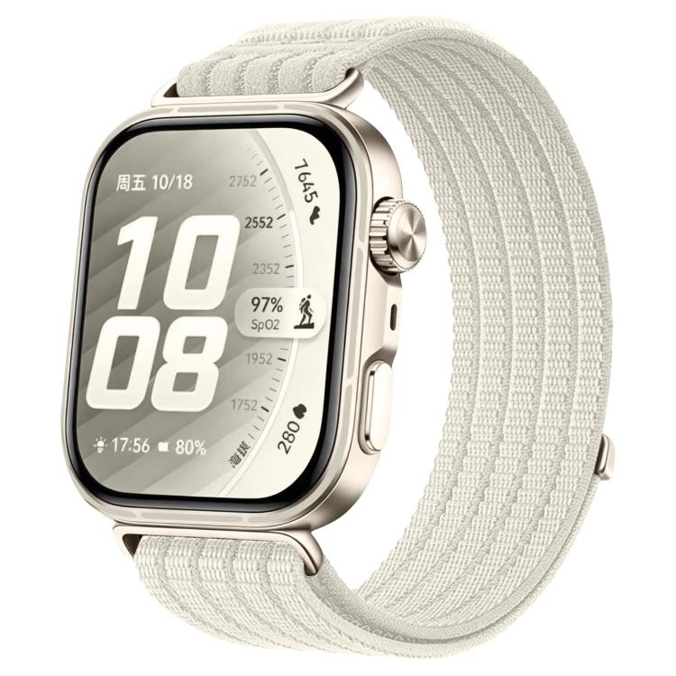 For Huawei Watch Fit 5 / Fit 5 Pro Cloud-Feel Breathable Nylon Woven Metal Head Watch Band