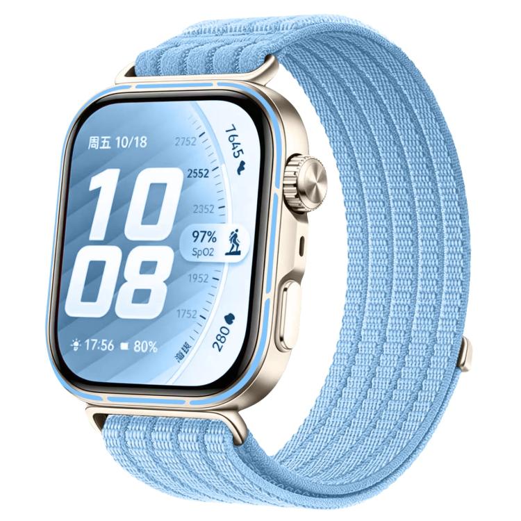 For Huawei Watch Fit 5 / Fit 5 Pro Cloud-Feel Breathable Nylon Woven Metal Head Watch Band