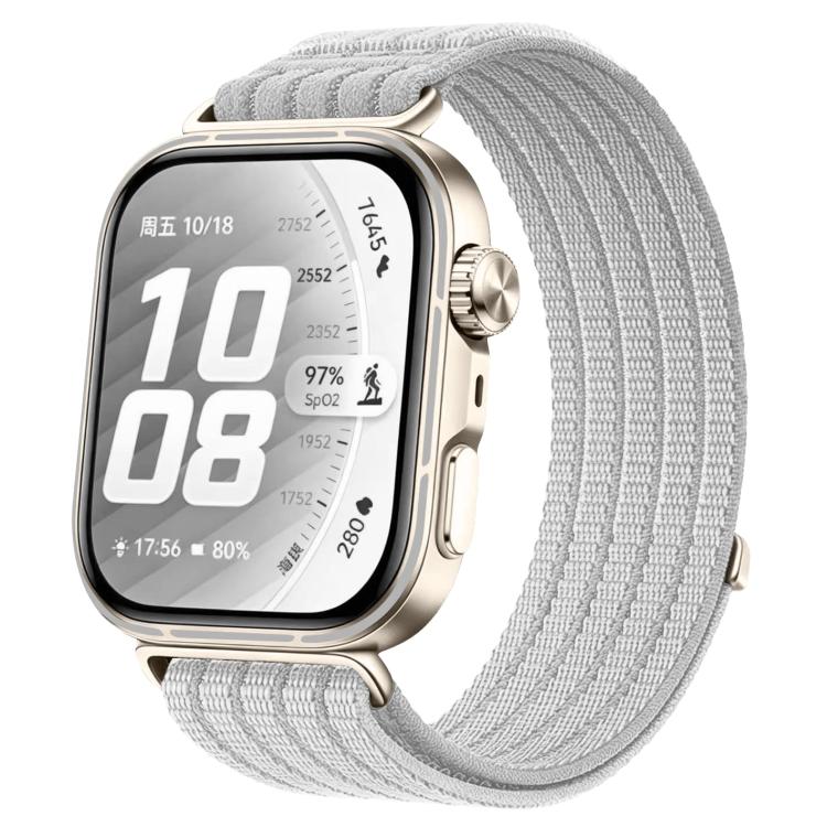 For Huawei Watch Fit 5 / Fit 5 Pro Cloud-Feel Breathable Nylon Woven Metal Head Watch Band