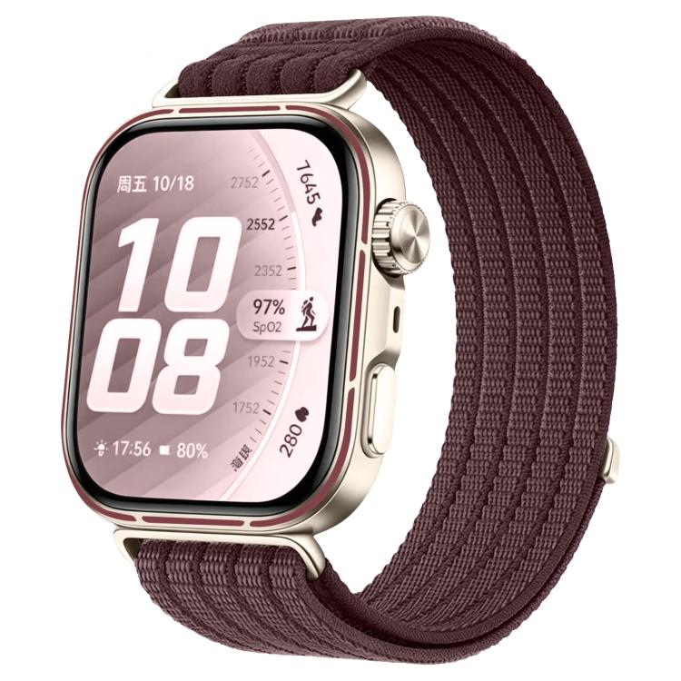 For Huawei Watch Fit 5 / Fit 5 Pro Cloud-Feel Breathable Nylon Woven Metal Head Watch Band