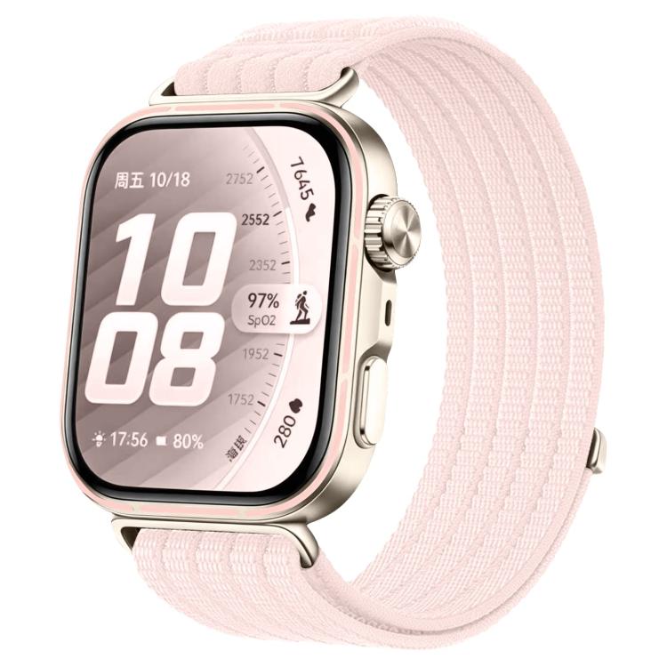 For Huawei Watch Fit 5 / Fit 5 Pro Cloud-Feel Breathable Nylon Woven Metal Head Watch Band