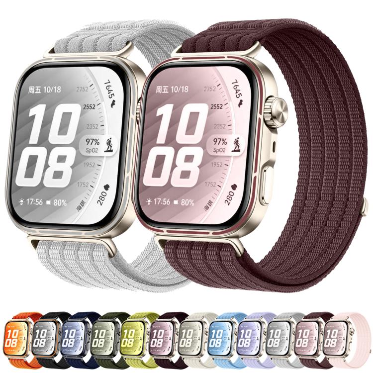 For Huawei Watch Fit 5 / Fit 5 Pro Cloud-Feel Breathable Nylon Woven Metal Head Watch Band