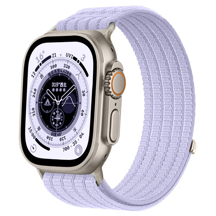 For Apple Watch 46mm / 49mm / 45mm / 44mm Cloud-Feel Breathable Nylon Woven Metal Head Watch Band