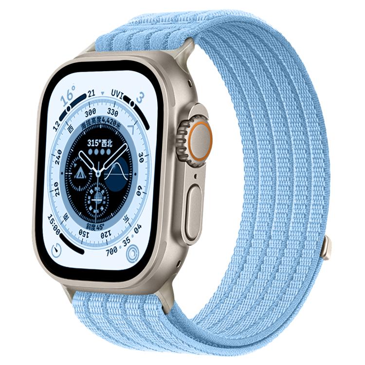 For Apple Watch 42mm / 41mm / 40mm / 38mm Cloud-Feel Breathable Nylon Woven Metal Head Watch Band