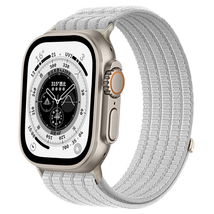For Apple Watch 42mm / 41mm / 40mm / 38mm Cloud-Feel Breathable Nylon Woven Metal Head Watch Band