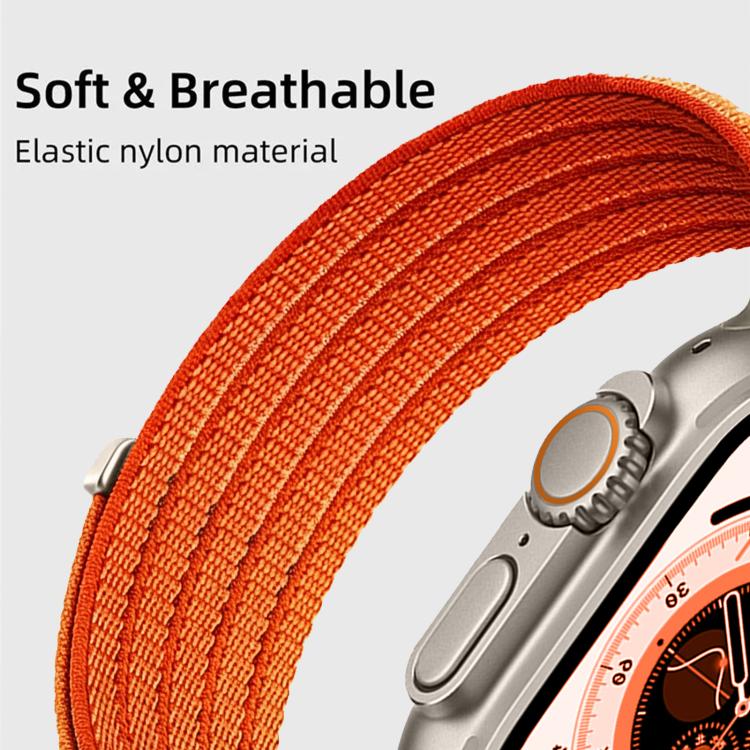For Apple Watch 46mm / 49mm / 45mm / 44mm Cloud-Feel Breathable Nylon Woven Metal Head Watch Band