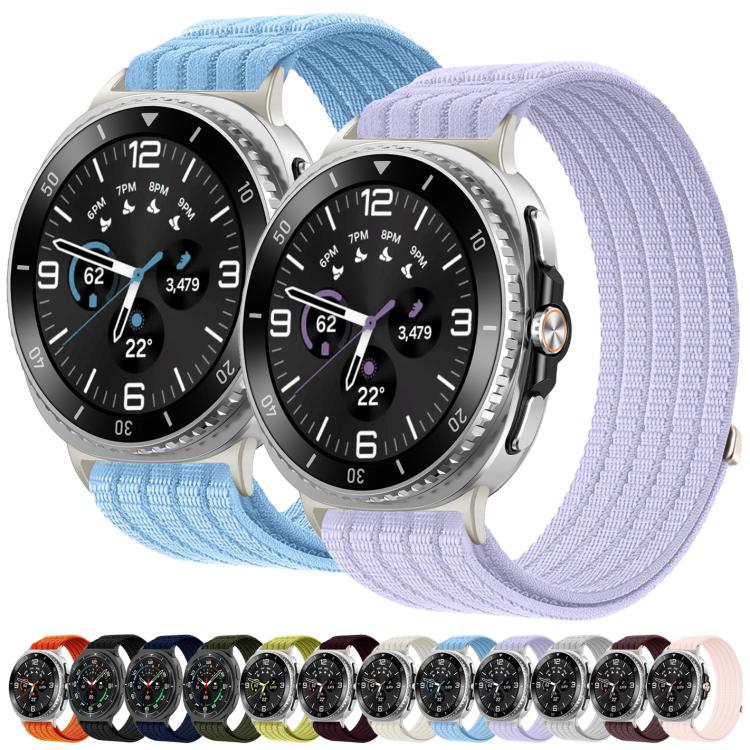 For Samsung Galaxy Watch8 / Watch8 Classic Cloud-Feel Breathable Nylon Woven Metal Head Watch Band