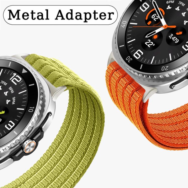 For Samsung Galaxy Watch8 / Watch8 Classic Cloud-Feel Breathable Nylon Woven Metal Head Watch Band