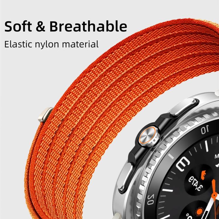 For Samsung Galaxy Watch8 / Watch8 Classic Cloud-Feel Breathable Nylon Woven Metal Head Watch Band