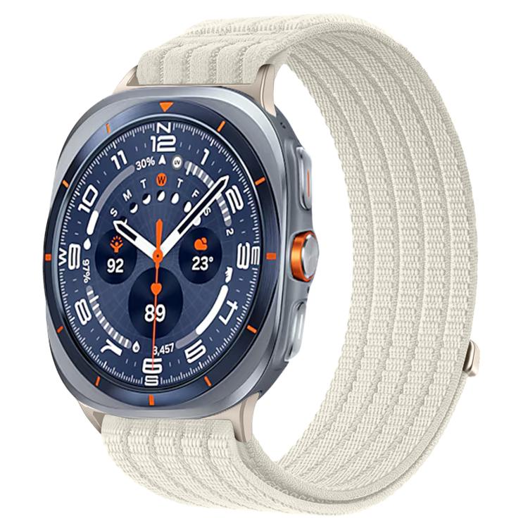 For Samsung Galaxy Watch Ultra 47mm / Ultra 2025 Cloud-Feel Breathable Nylon Woven Metal Head Watch Band