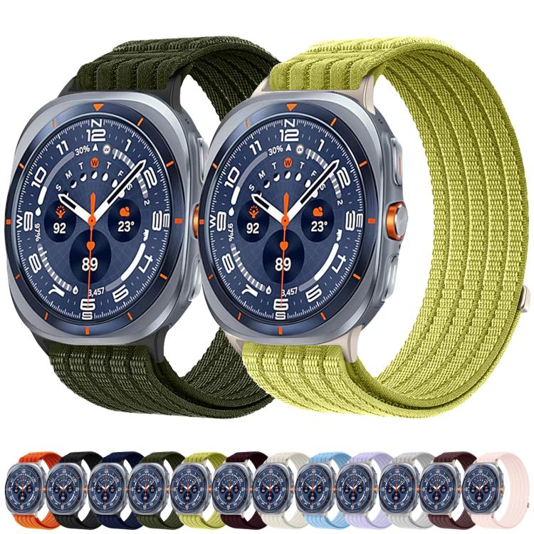 For Samsung Galaxy Watch Ultra 47mm / Ultra 2025 Cloud-Feel Breathable Nylon Woven Metal Head Watch Band