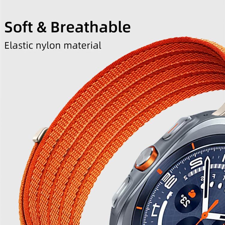 For Samsung Galaxy Watch Ultra 47mm / Ultra 2025 Cloud-Feel Breathable Nylon Woven Metal Head Watch Band
