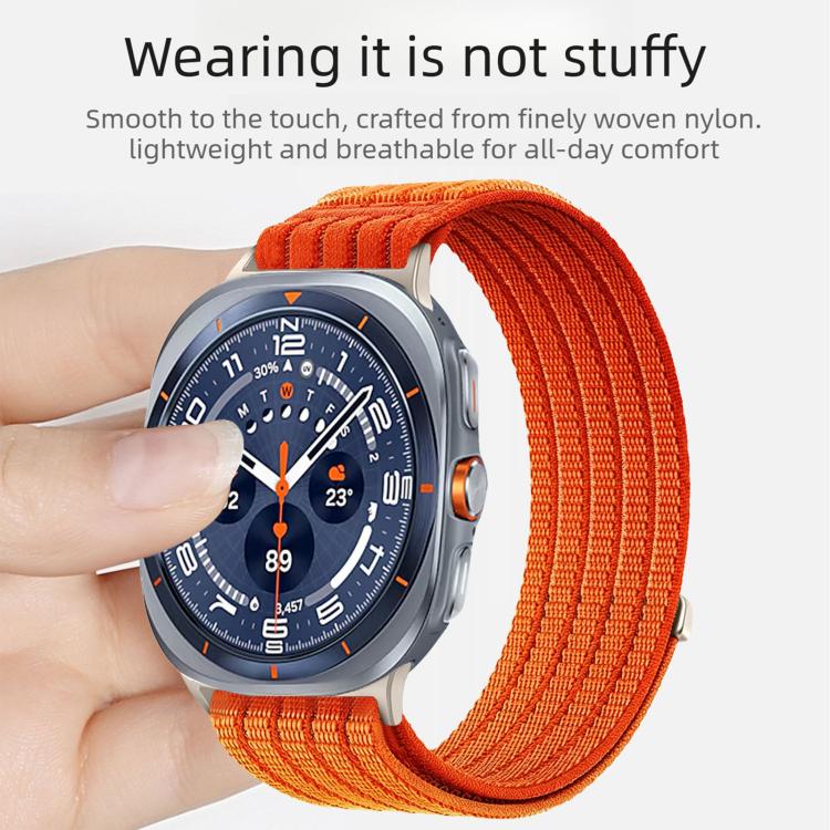 For Samsung Galaxy Watch Ultra 47mm / Ultra 2025 Cloud-Feel Breathable Nylon Woven Metal Head Watch Band