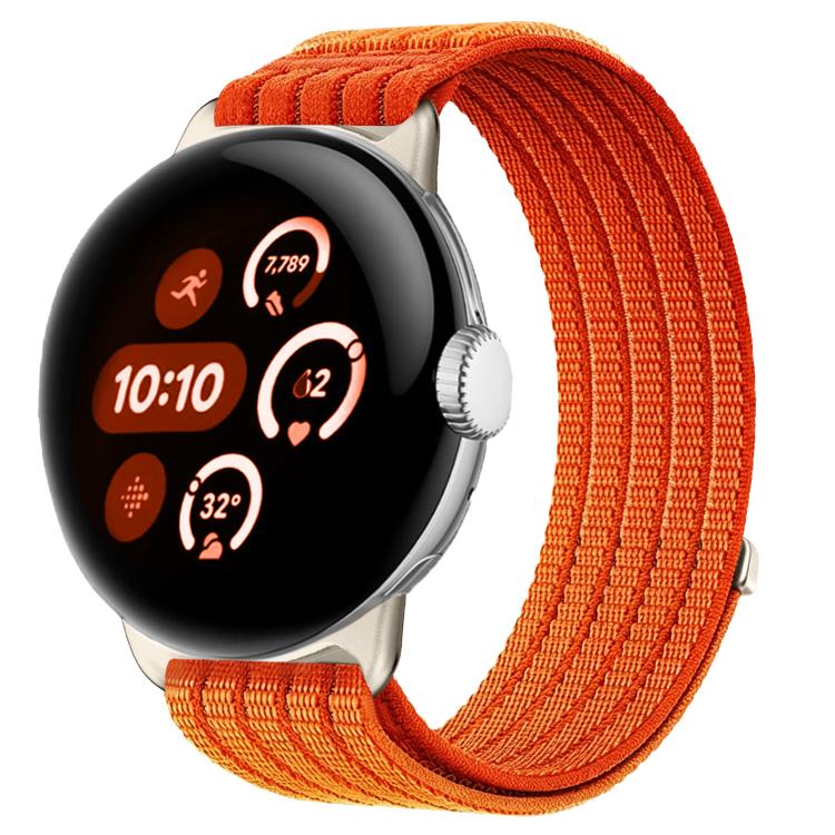For Google Pixel Watch 4 / Watch 3 45mm Cloud-Feel Breathable Nylon Woven Metal Head Watch Band