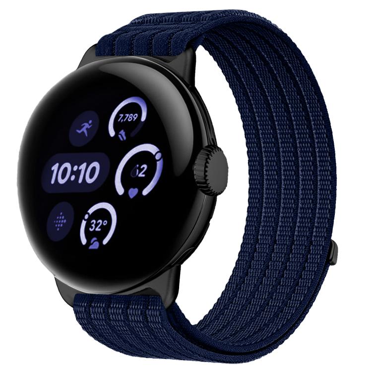 For Google Pixel Watch 4 / Watch 3 45mm Cloud-Feel Breathable Nylon Woven Metal Head Watch Band