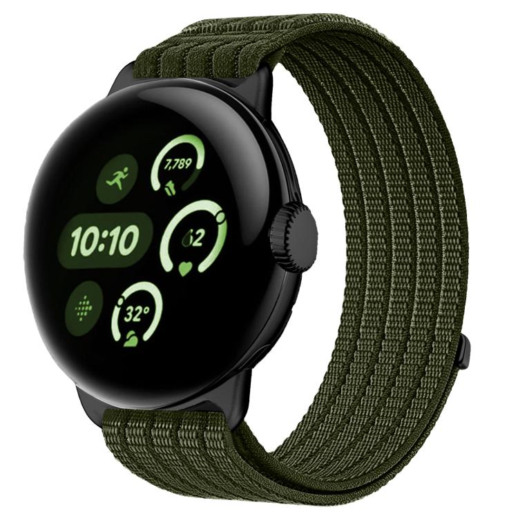 For Google Pixel Watch 4 / Watch 3 45mm Cloud-Feel Breathable Nylon Woven Metal Head Watch Band