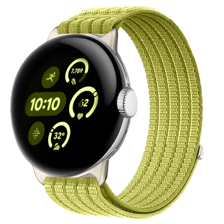 For Google Pixel Watch 4 / Watch 3 45mm Cloud-Feel Breathable Nylon Woven Metal Head Watch Band