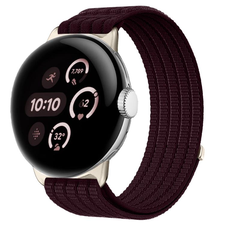 For Google Pixel Watch 4 / Watch 3 45mm Cloud-Feel Breathable Nylon Woven Metal Head Watch Band