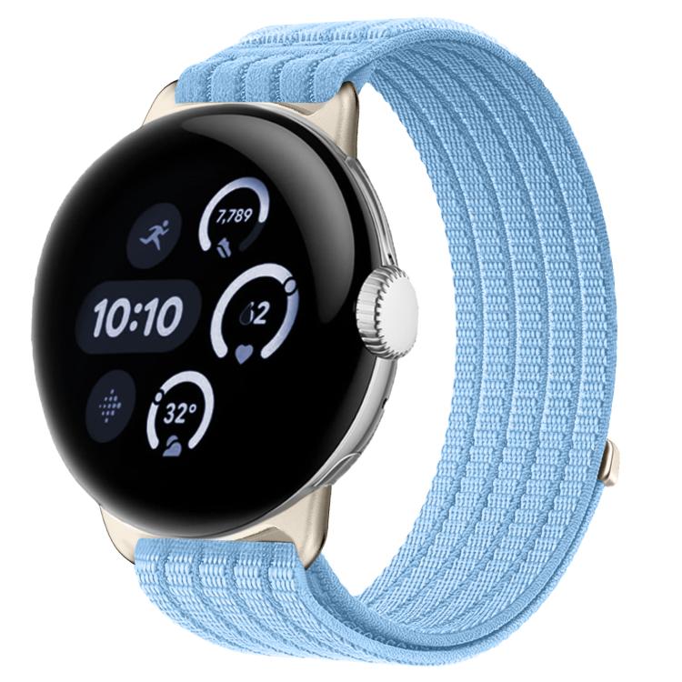 For Google Pixel Watch 4 / Watch 3 45mm Cloud-Feel Breathable Nylon Woven Metal Head Watch Band