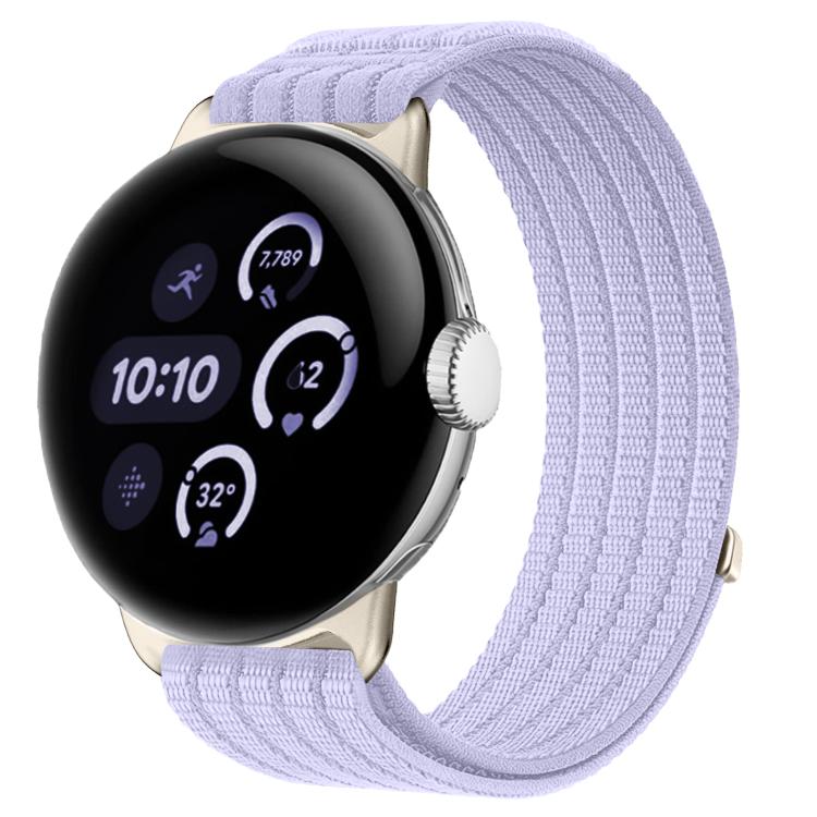 For Google Pixel Watch 4 / Watch 3 45mm Cloud-Feel Breathable Nylon Woven Metal Head Watch Band