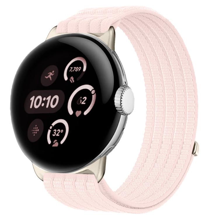For Google Pixel Watch 4 / Watch 3 45mm Cloud-Feel Breathable Nylon Woven Metal Head Watch Band