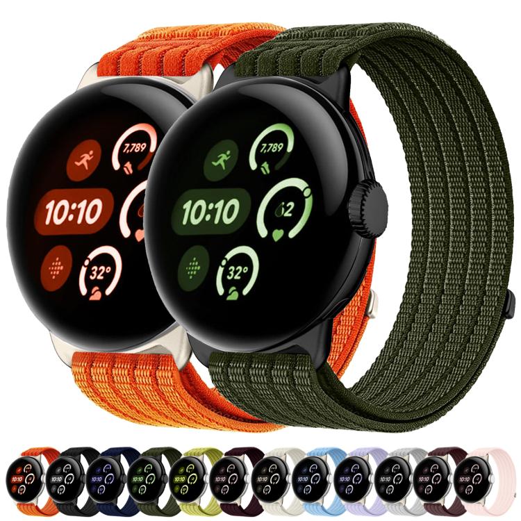 For Google Pixel Watch 4 / Watch 3 45mm Cloud-Feel Breathable Nylon Woven Metal Head Watch Band