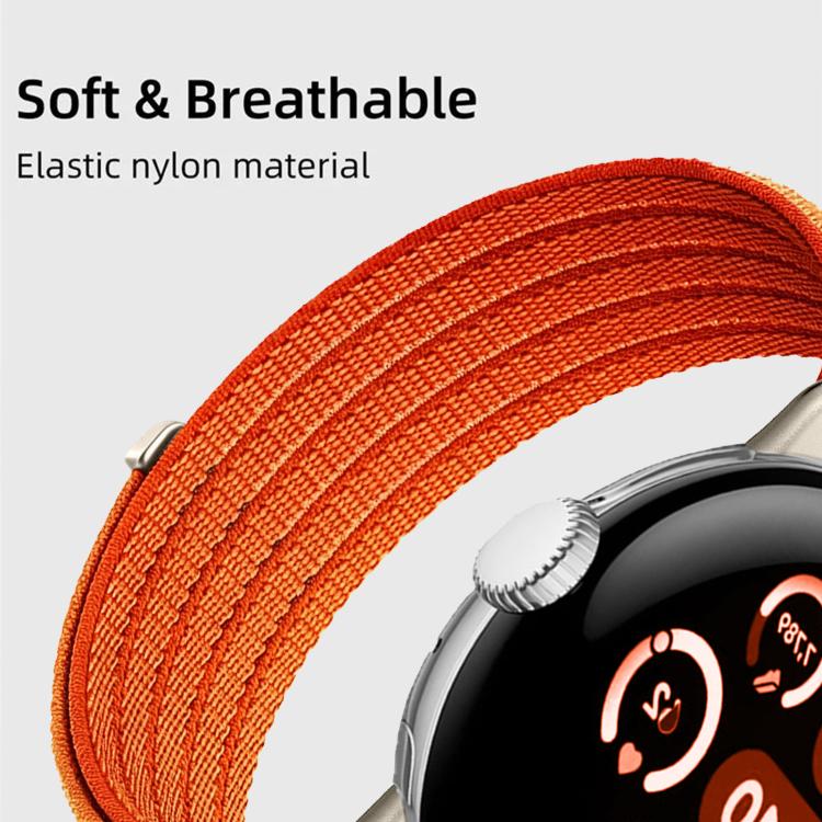 For Google Pixel Watch 4 / Watch 3 45mm Cloud-Feel Breathable Nylon Woven Metal Head Watch Band
