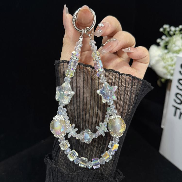 Pearl Crystal Bow Phone Chain