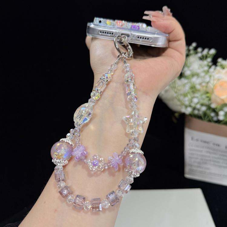 Pearl Crystal Bow Phone Chain