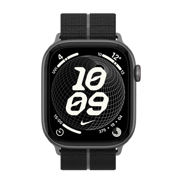 For Apple Watch 42mm / 41mm / 40mm / 38mm Feather Light Round Tail Nylon Loop Metal Interface Watch Band