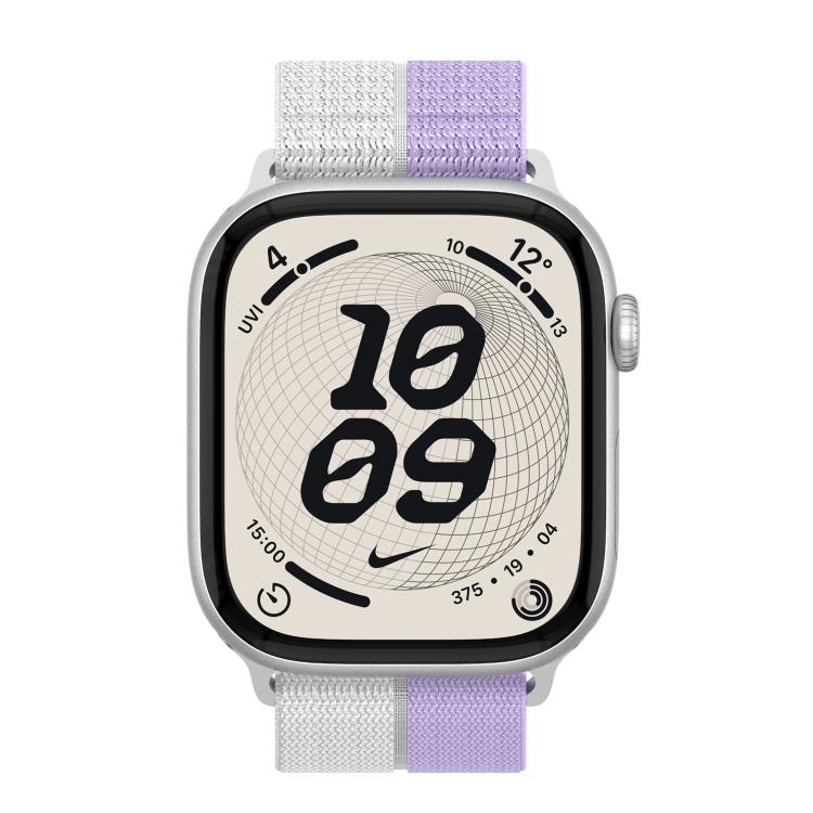 For Apple Watch 42mm / 41mm / 40mm / 38mm Feather Light Round Tail Nylon Loop Metal Interface Watch Band