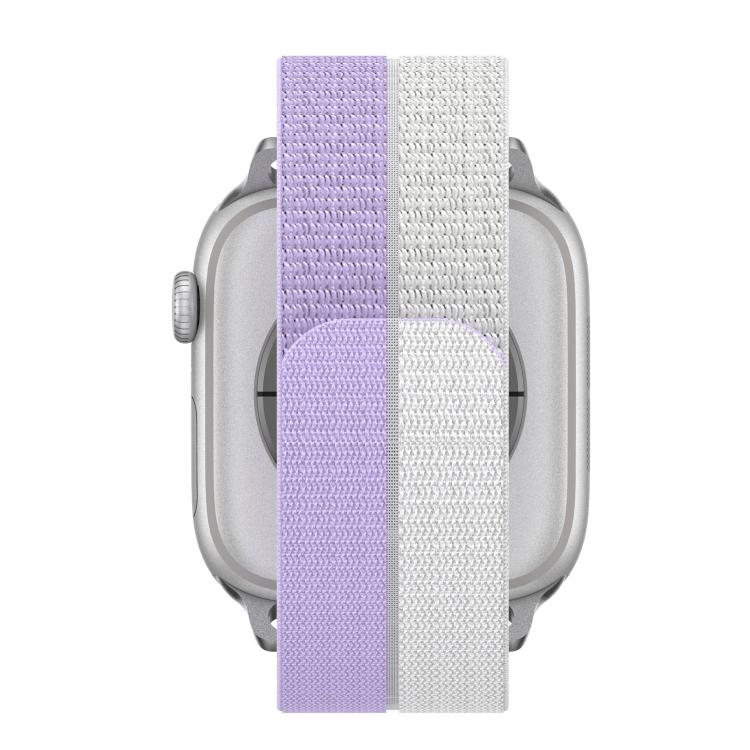 For Apple Watch 42mm / 41mm / 40mm / 38mm Feather Light Round Tail Nylon Loop Metal Interface Watch Band