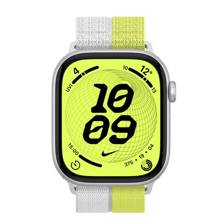 For Apple Watch 42mm / 41mm / 40mm / 38mm Feather Light Round Tail Nylon Loop Metal Interface Watch Band