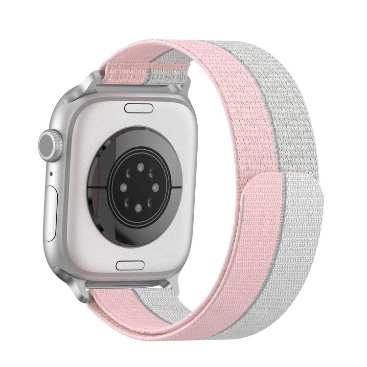 For Apple Watch 42mm / 41mm / 40mm / 38mm Feather Light Round Tail Nylon Loop Metal Interface Watch Band