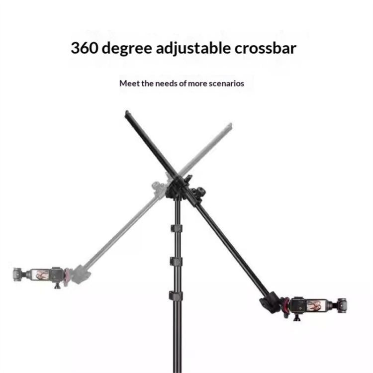 YUNTENG VCT-5288 Overhead 360 Degree Adjustable Crossbar Tripod 205cm Extended Tripod