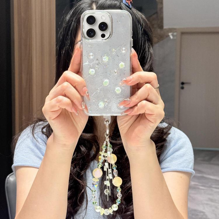 For iPhone 15 Pro Max Little Fresh Rose Pattern Bracelet Chain TPU Phone Case