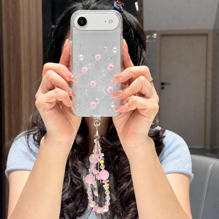 For iPhone Air Little Fresh Rose Pattern Bracelet Chain TPU Phone Case