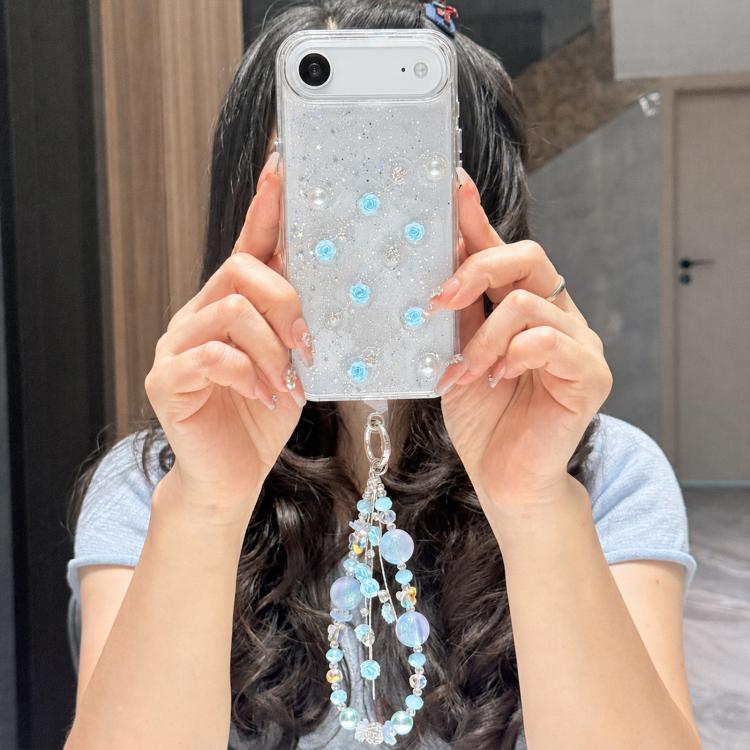 For iPhone Air Little Fresh Rose Pattern Bracelet Chain TPU Phone Case